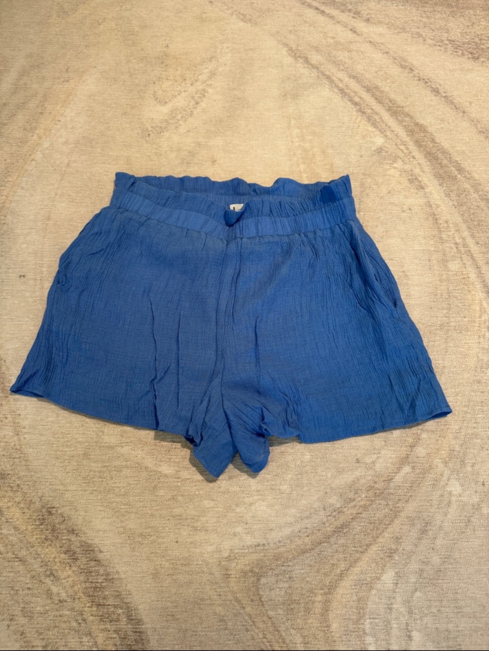 Lush Royal Blue Textured Pull-On Bermuda Shorts